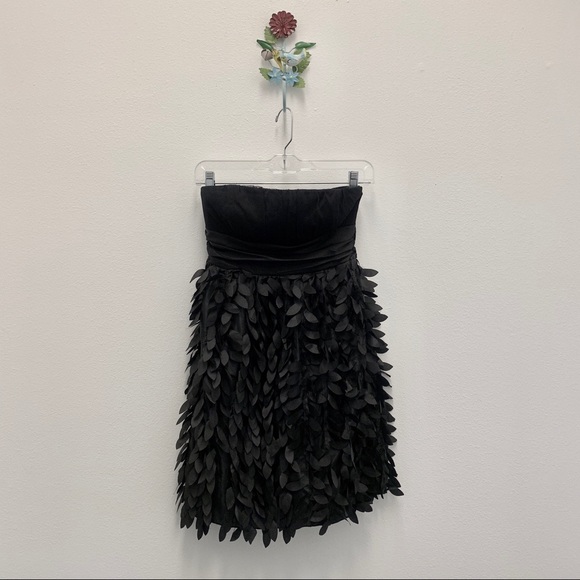 Strapless LBD w/ faux feather detail - Picture 2 of 5